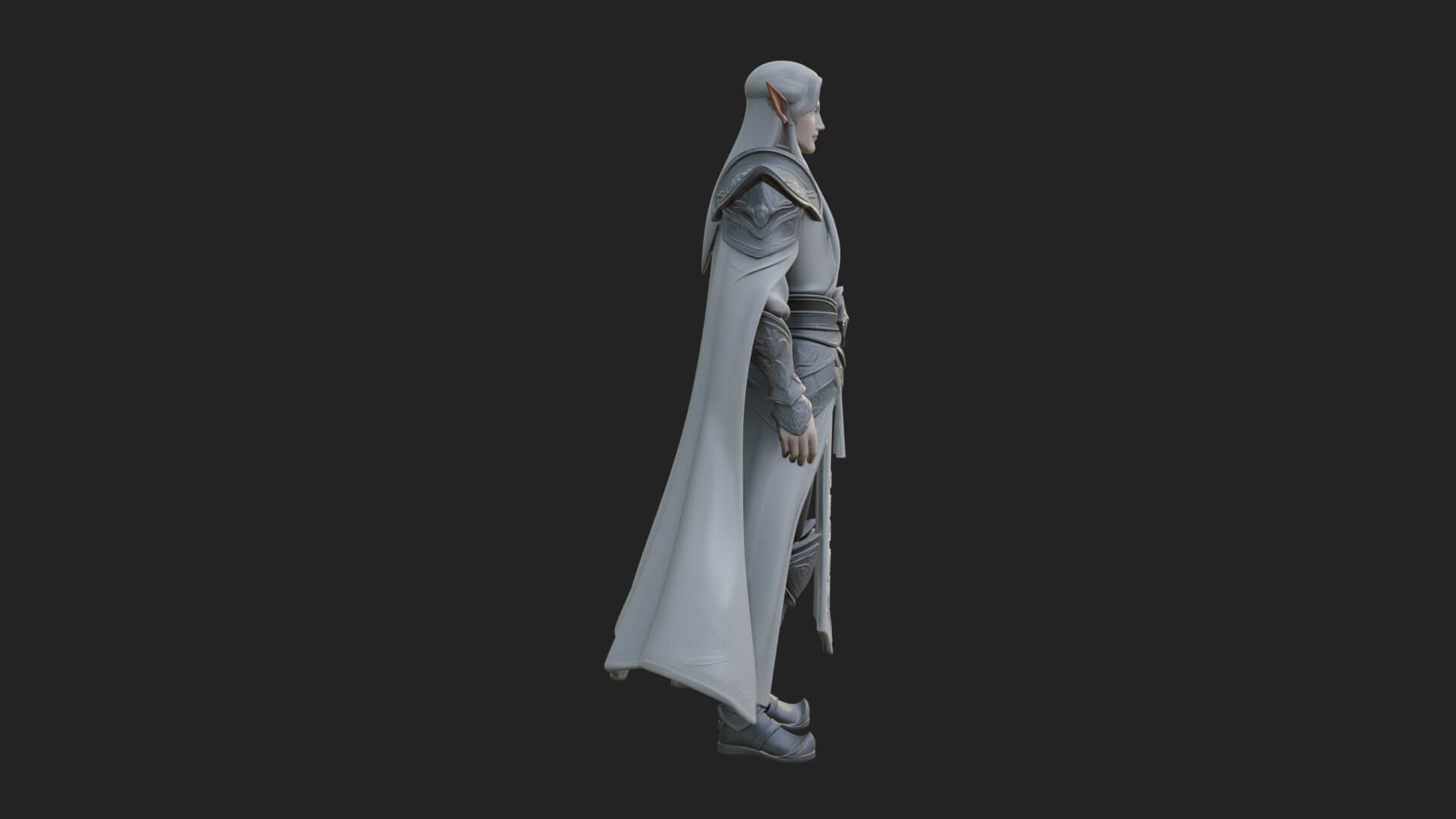 Elven Lord Statue Design 12 3D Print Model 3D Model