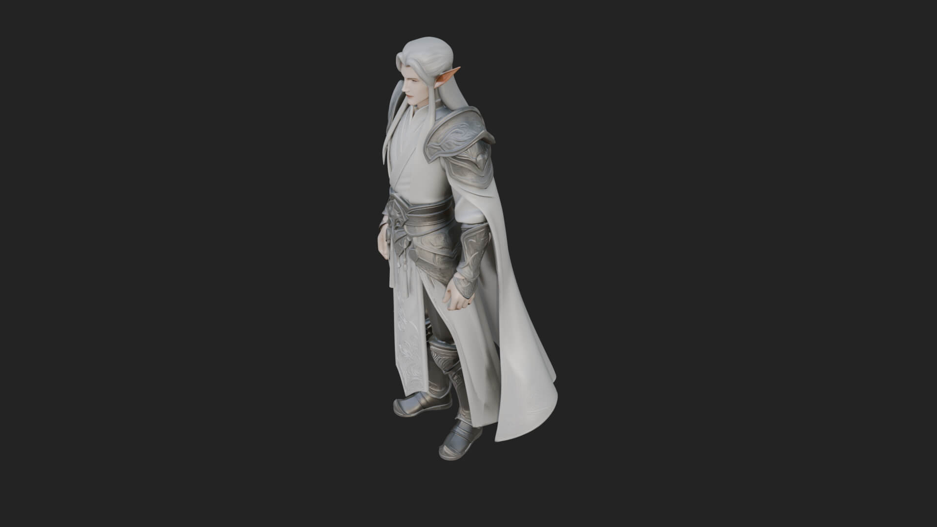 Elven Lord Statue Design 12 3D Print Model 3D Model