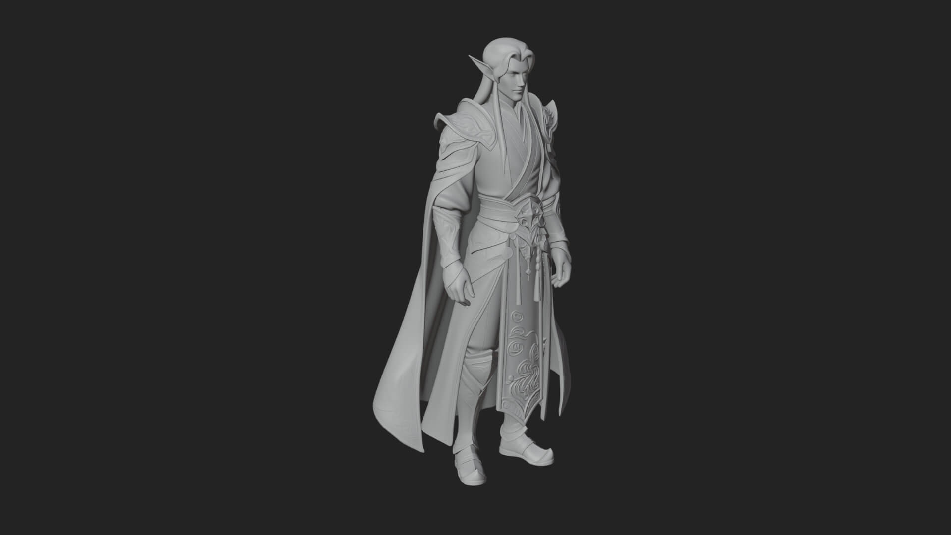Elven Lord Statue Design 12 3D Print Model 3D Model