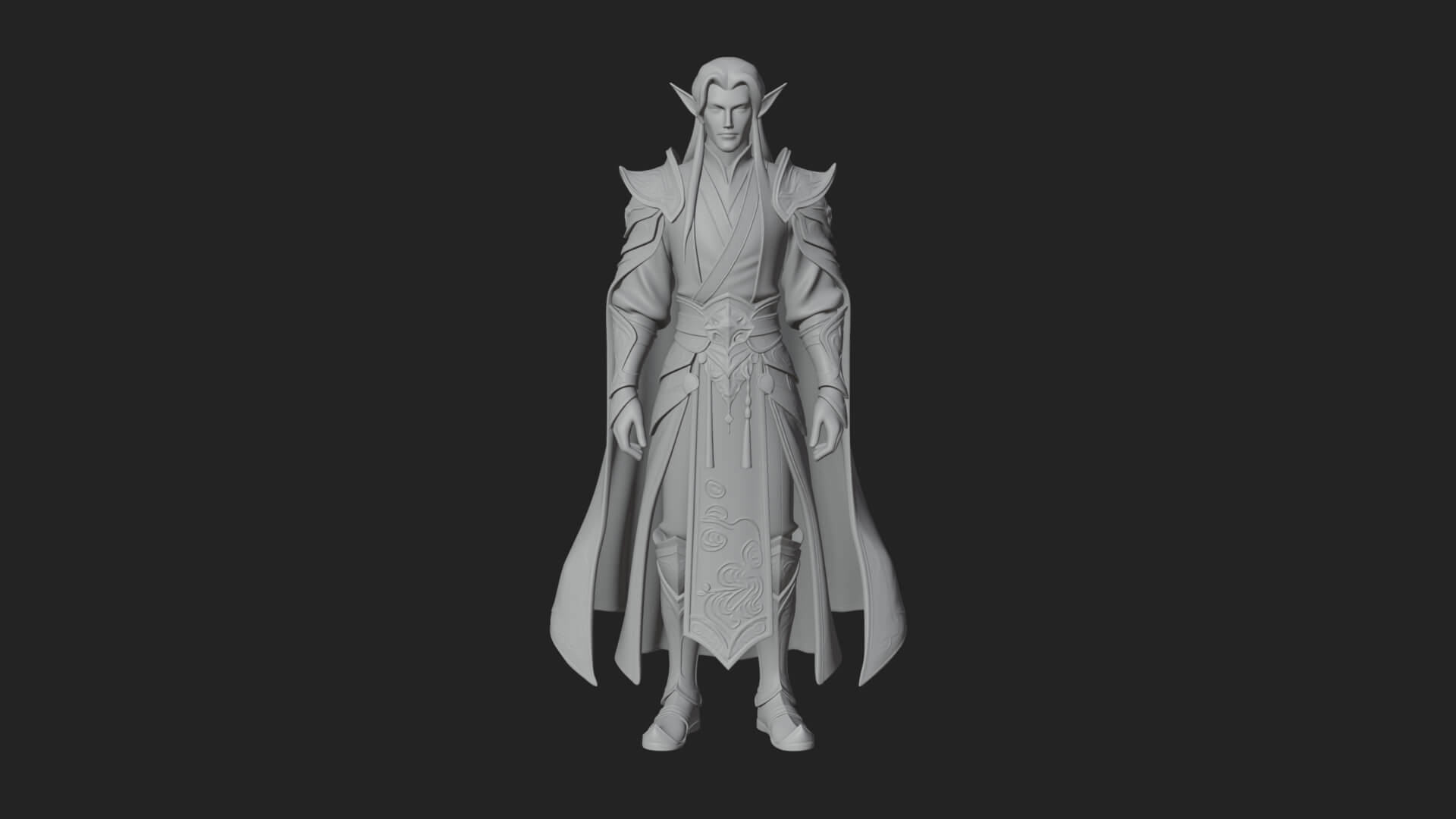Elven Lord Statue Design 12 3D Print Model 3D Model