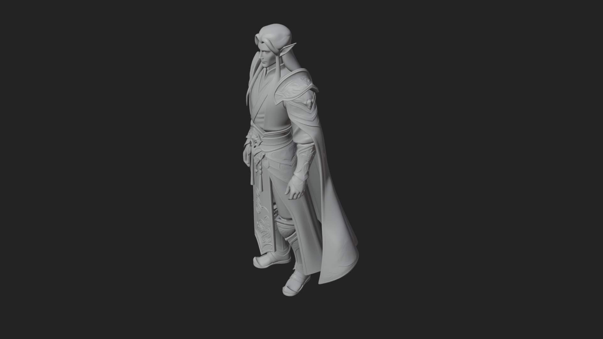 Elven Lord Statue Design 12 3D Print Model 3D Model