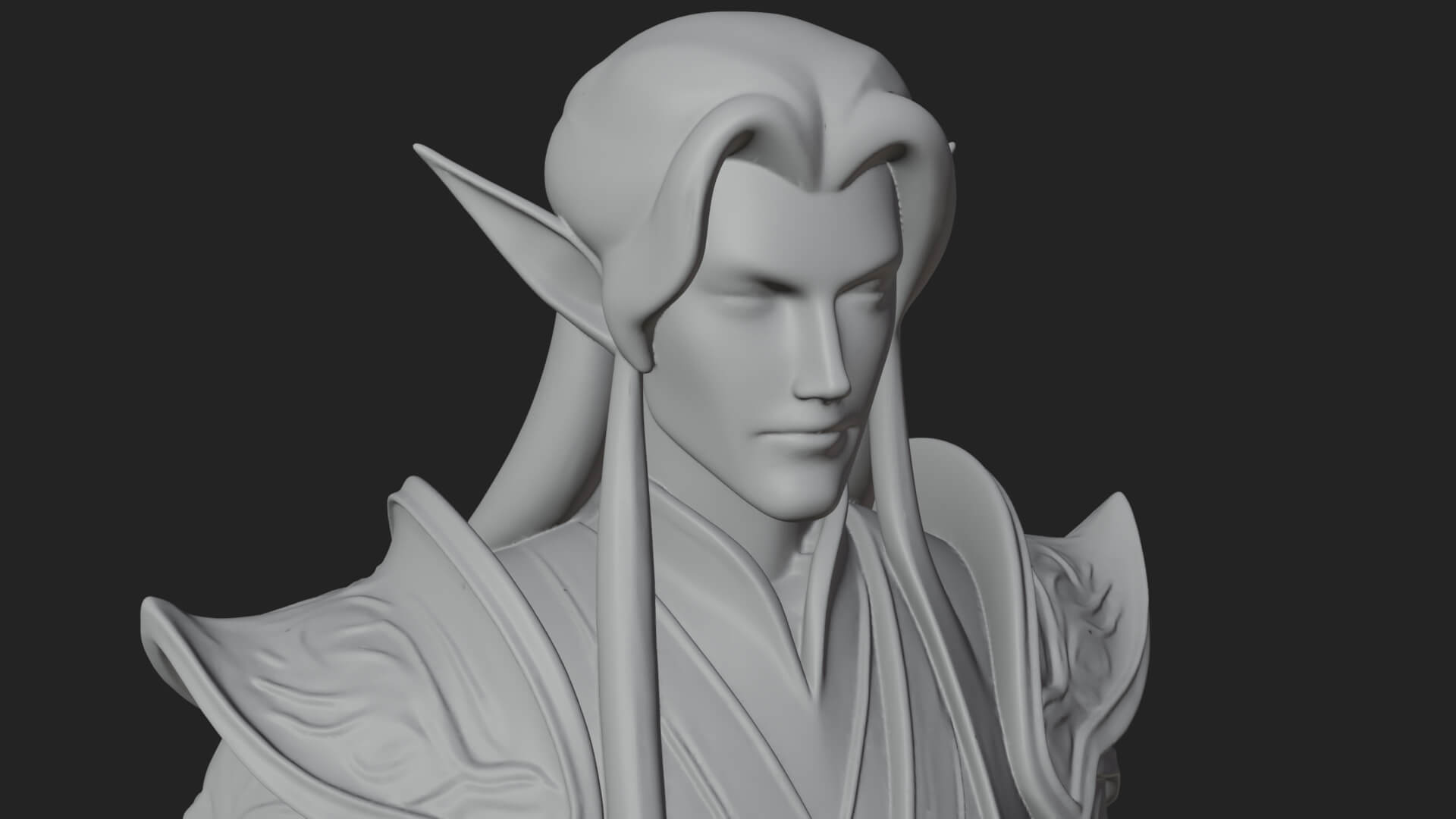 Elven Lord Statue Design 12 3D Print Model 3D Model
