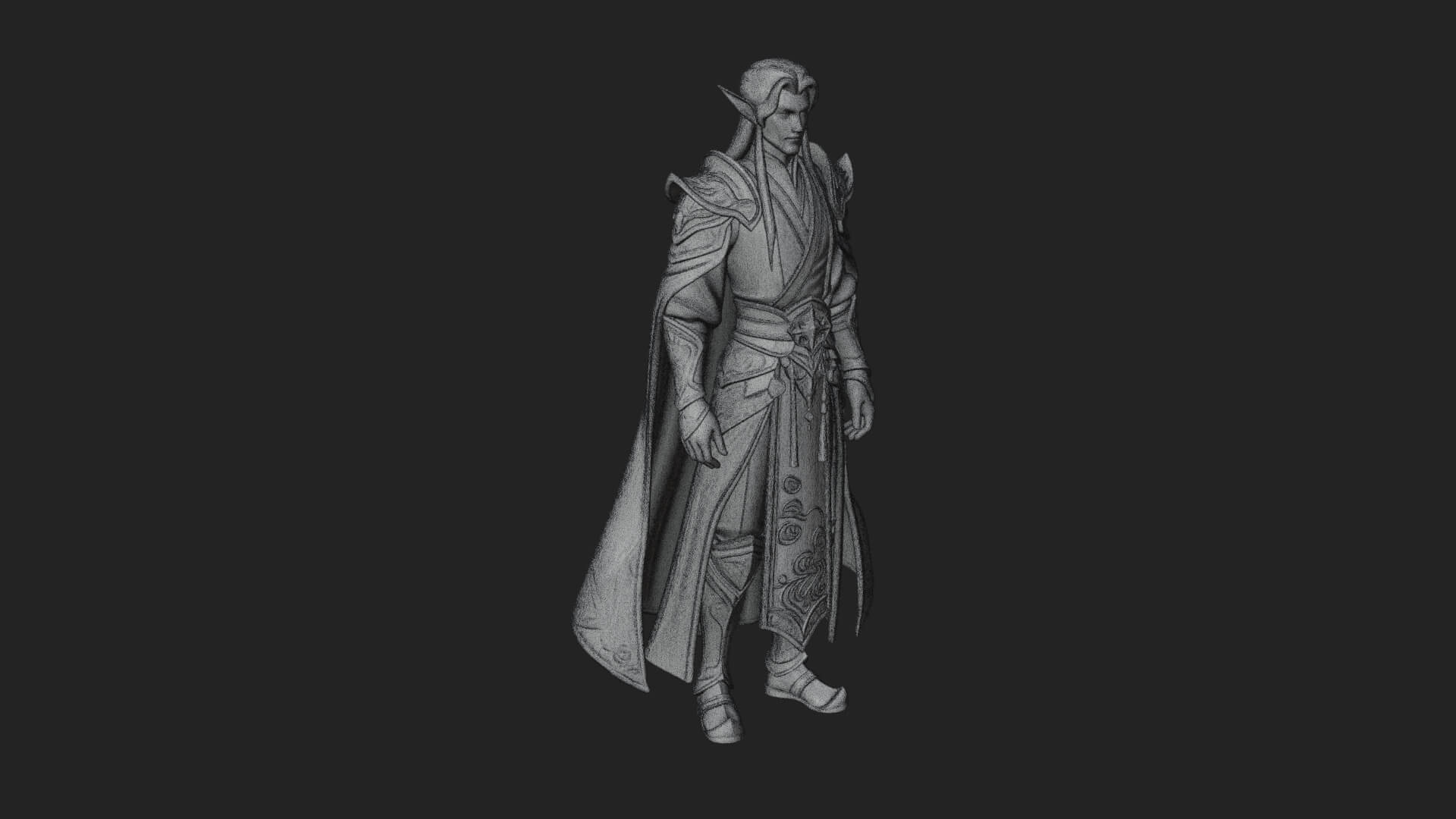 Elven Lord Statue Design 12 3D Print Model 3D Model