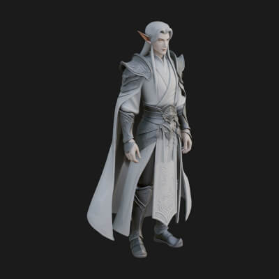 Elven Lord Statue Design 12 3D Print Model