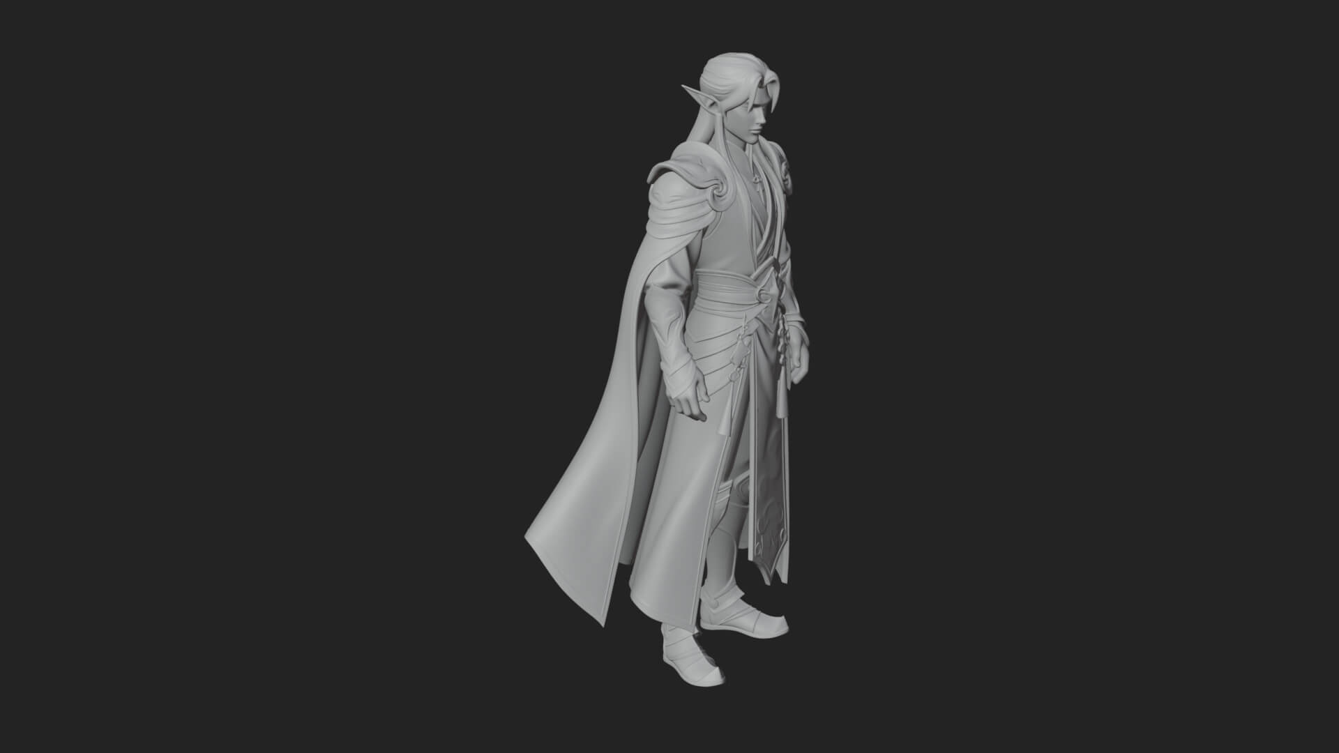 Elven Lord Statue Design 13 3D Print Model 3D Model