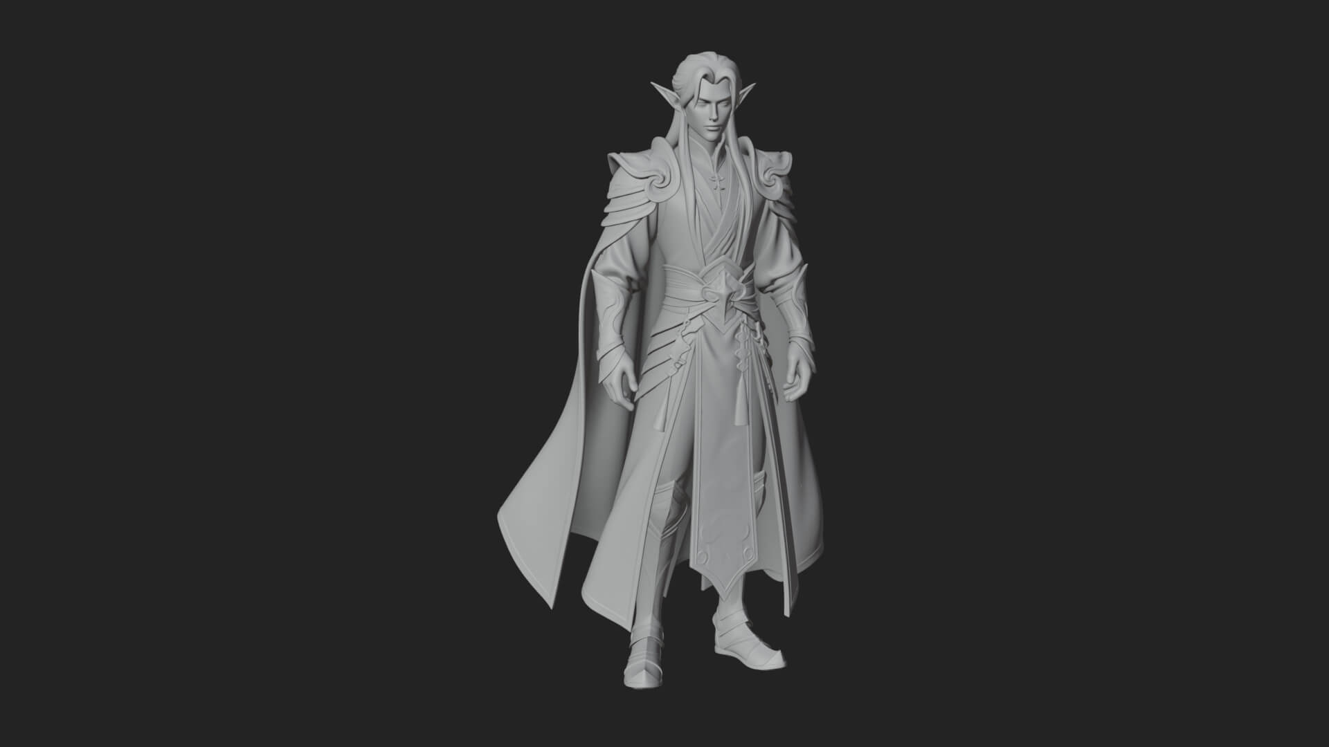 Elven Lord Statue Design 13 3D Print Model 3D Model
