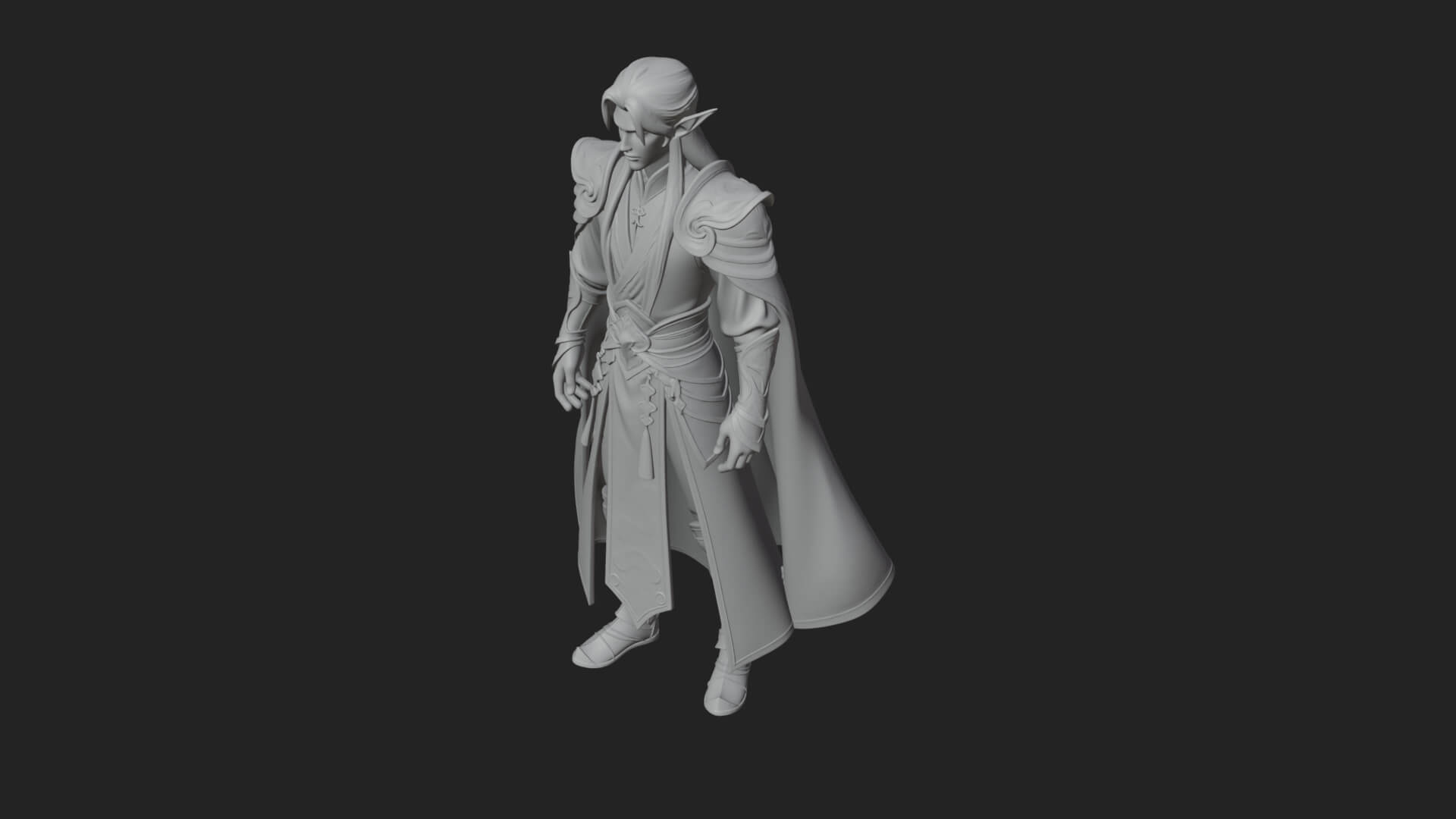 Elven Lord Statue Design 13 3D Print Model 3D Model