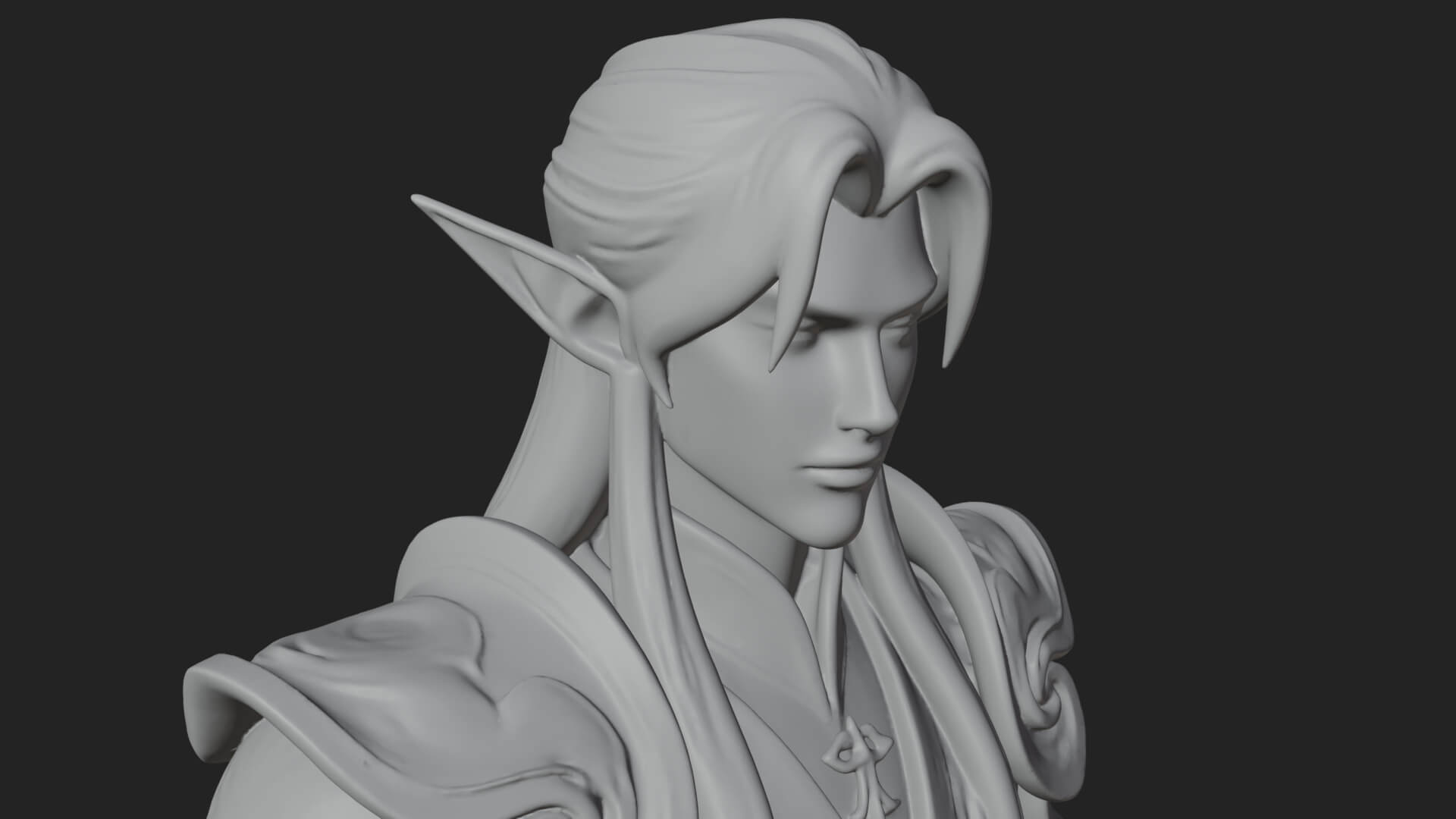 Elven Lord Statue Design 13 3D Print Model 3D Model