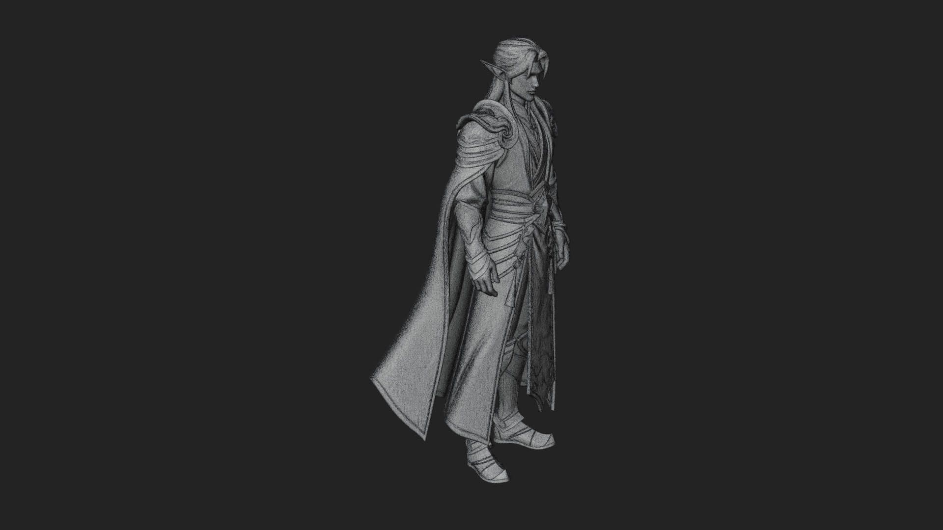 Elven Lord Statue Design 13 3D Print Model 3D Model