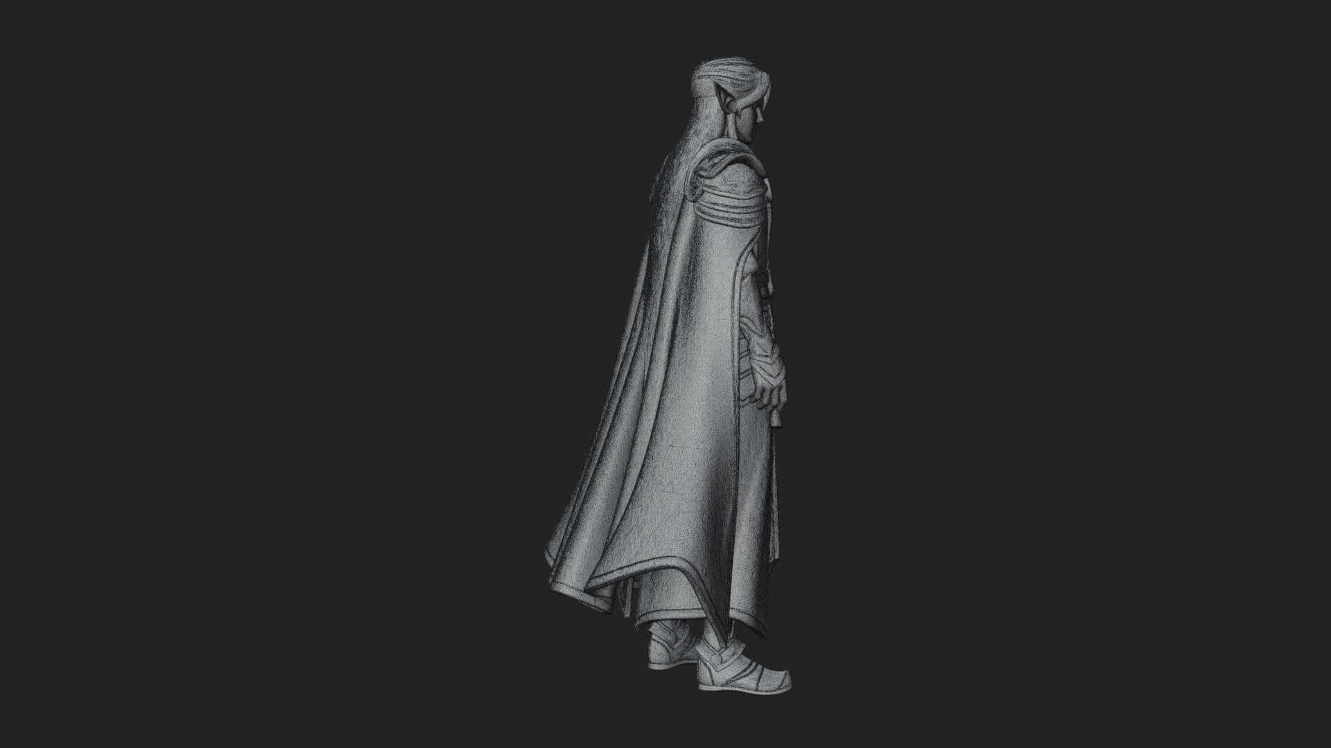 Elven Lord Statue Design 13 3D Print Model 3D Model