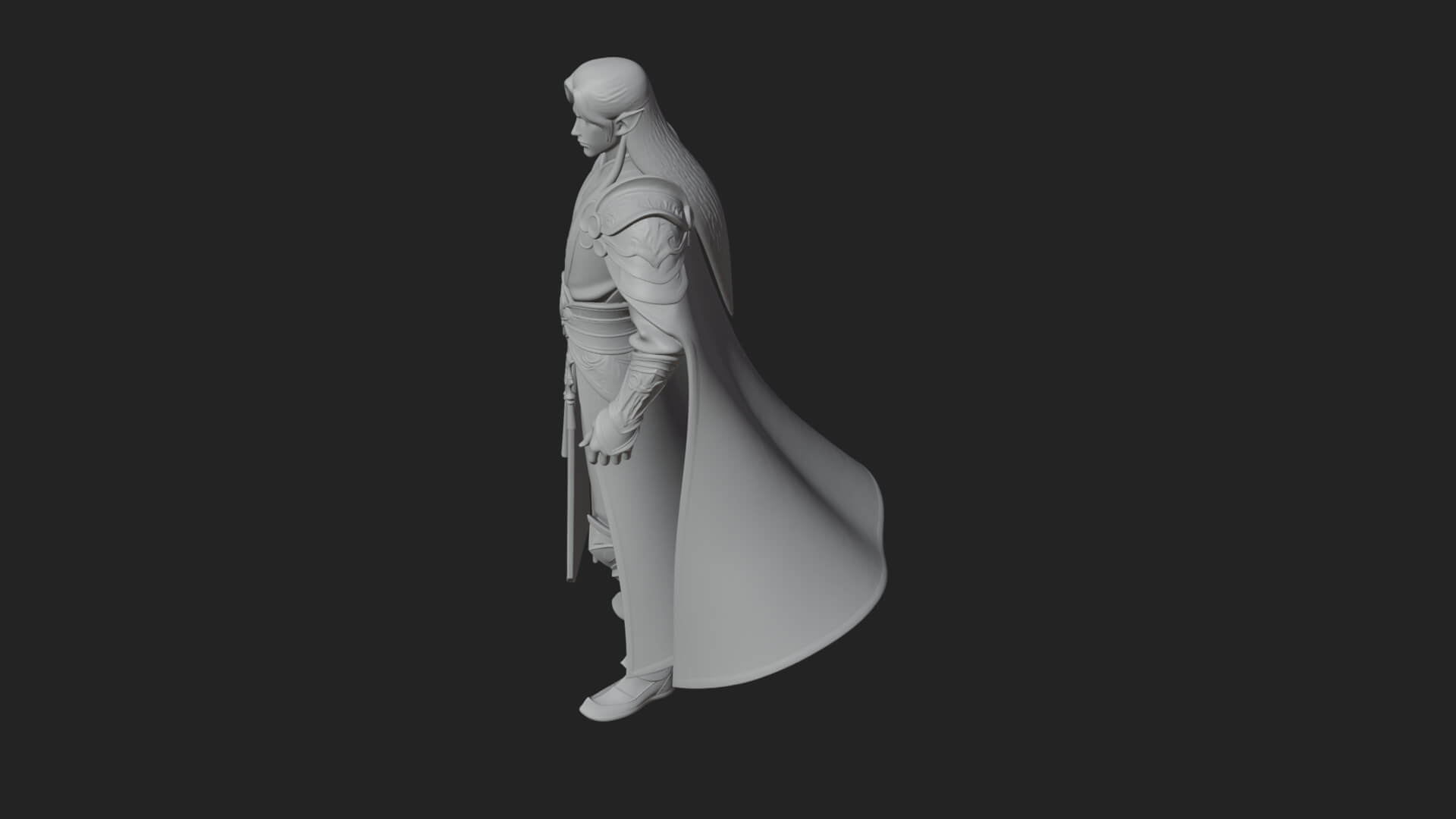 Elven Lord Statue Design 14 3D Print Model 3D Model