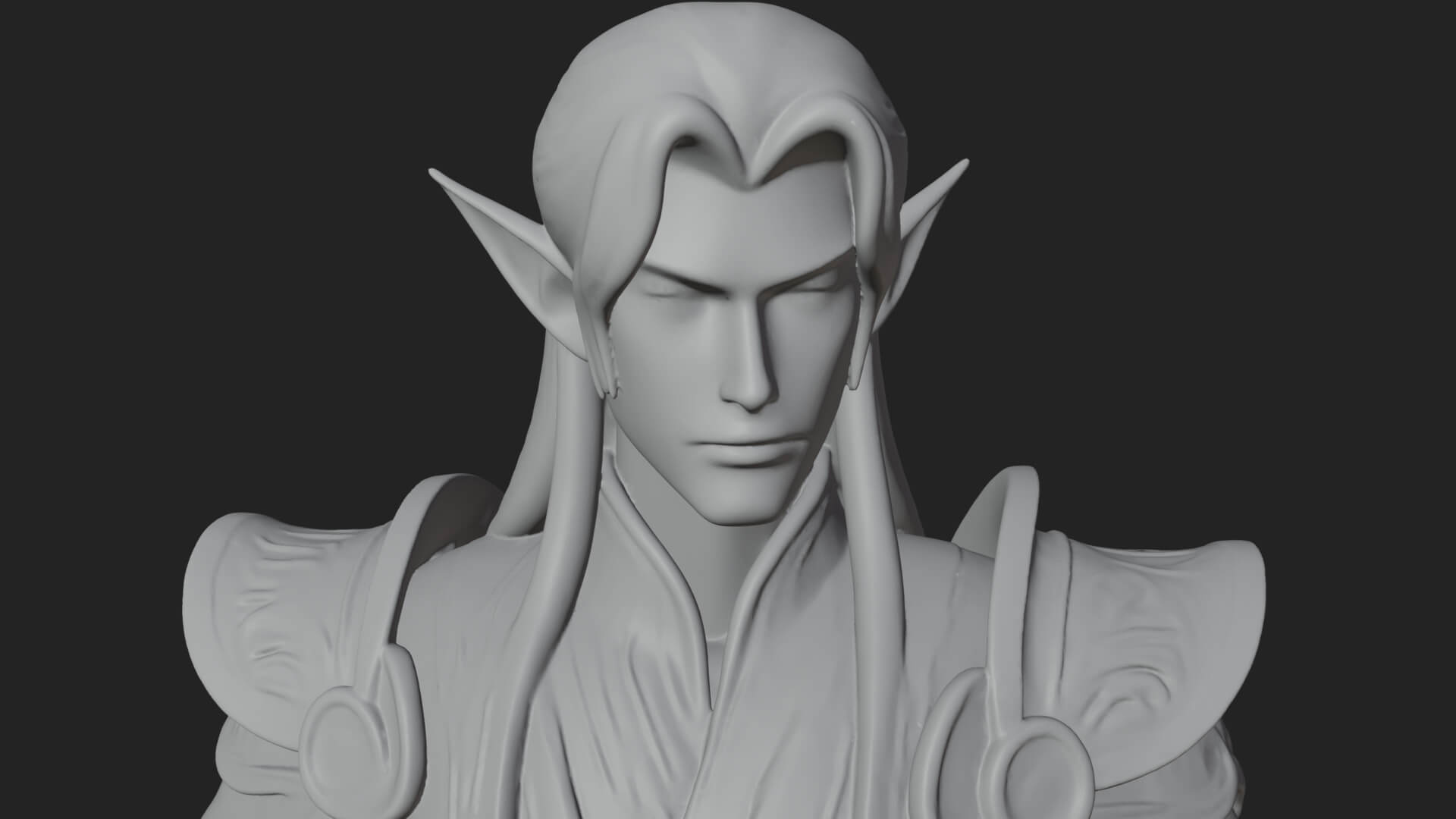 Elven Lord Statue Design 14 3D Print Model 3D Model