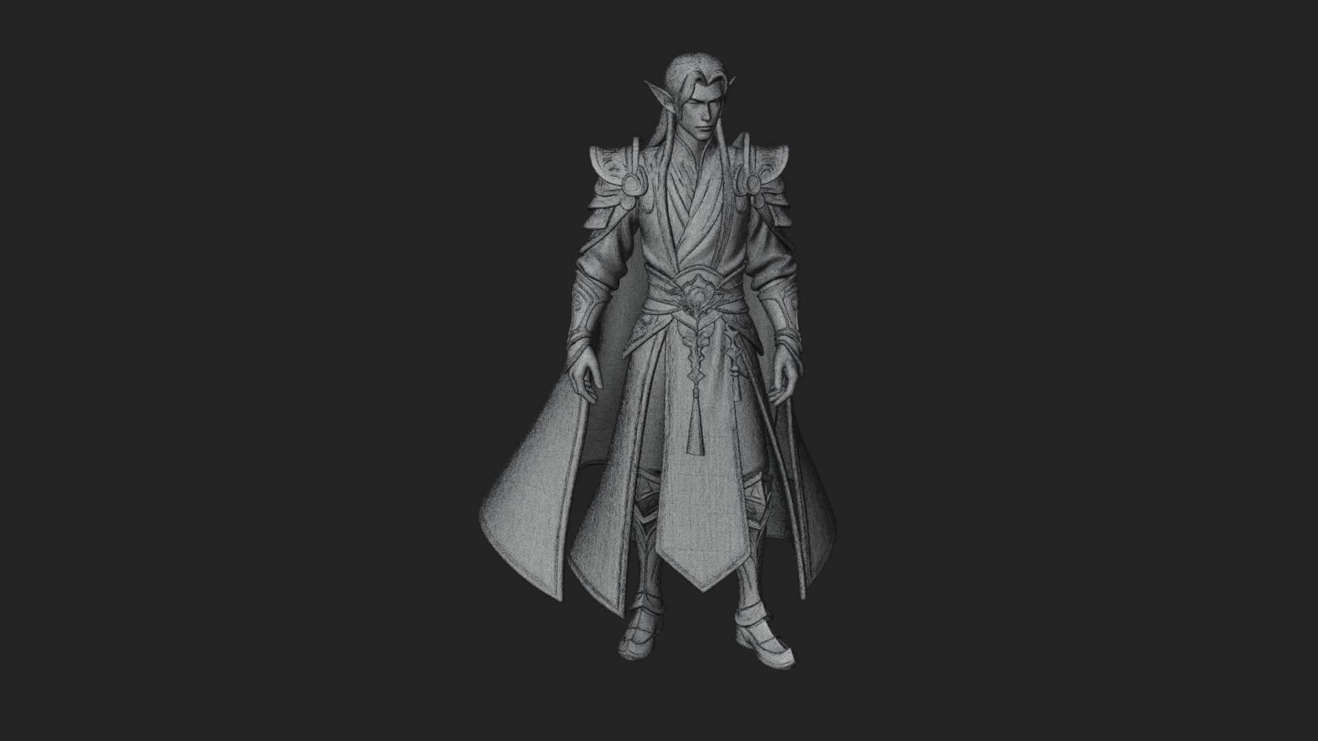 Elven Lord Statue Design 14 3D Print Model 3D Model
