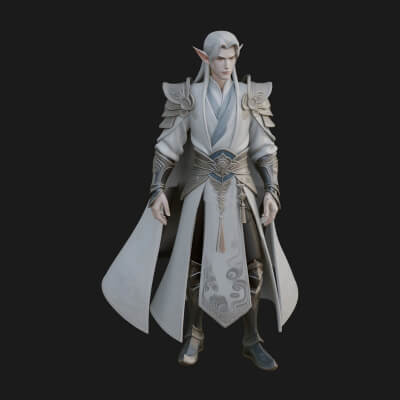 Elven Lord Statue Design 14 3D Print Model