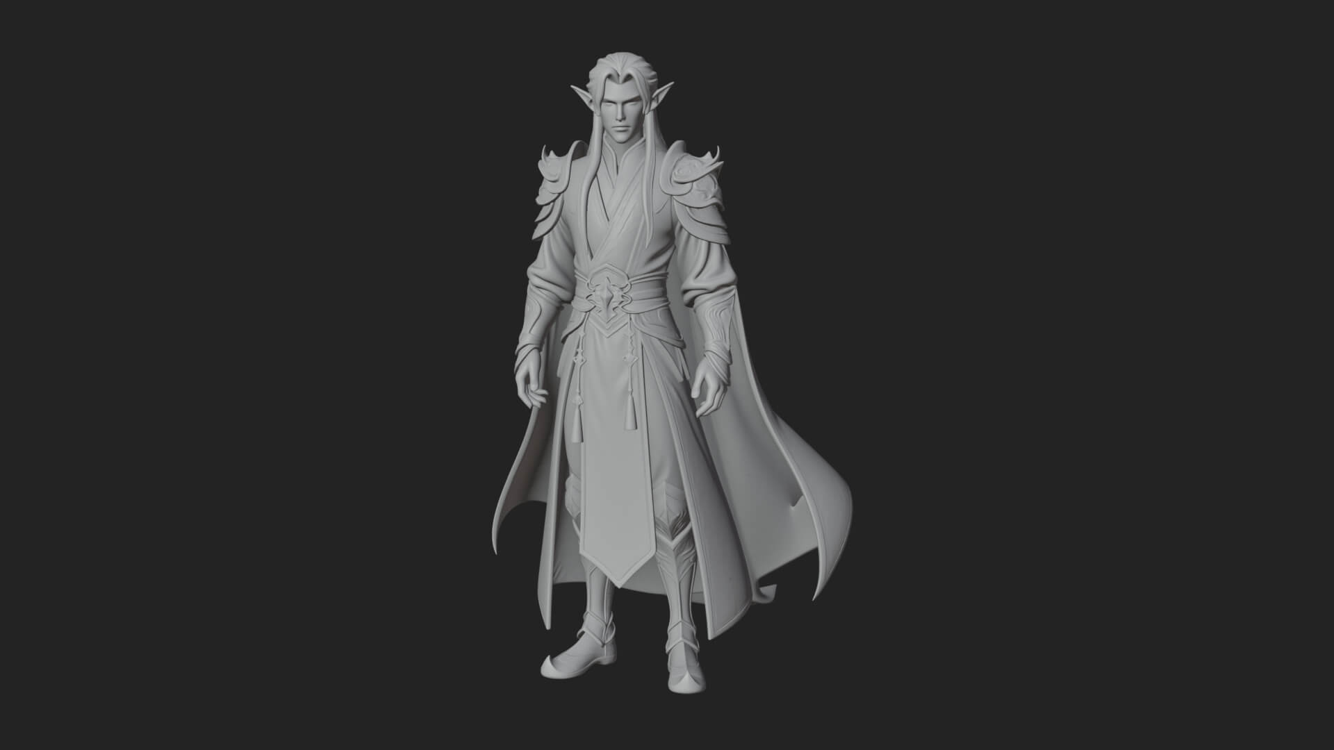 Elven Lord Statue Design 15 3D Print Model 3D Model