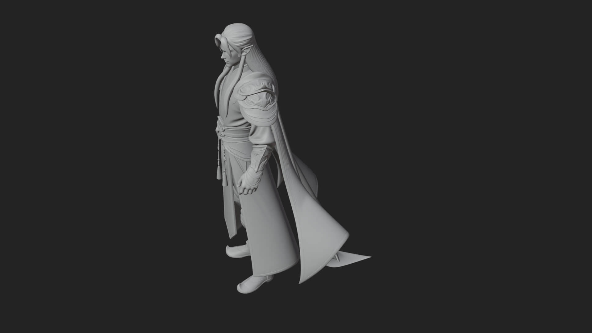 Elven Lord Statue Design 15 3D Print Model 3D Model