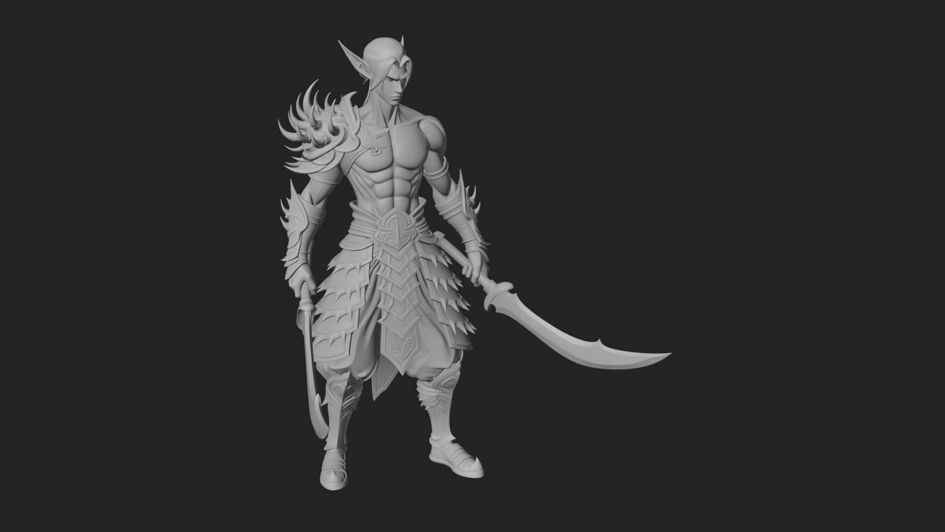 Elven Lord Statue Design 16 3D Print Model 3D Model