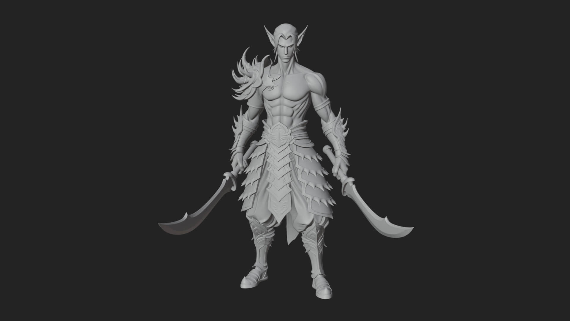 Elven Lord Statue Design 16 3D Print Model 3D Model