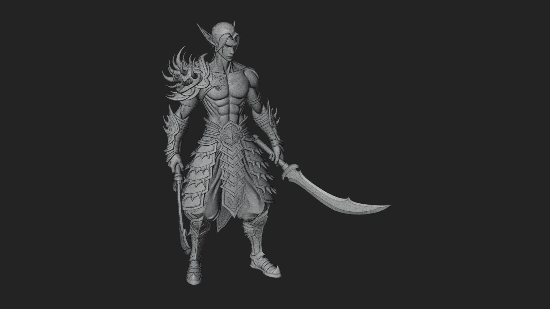 Elven Lord Statue Design 16 3D Print Model 3D Model