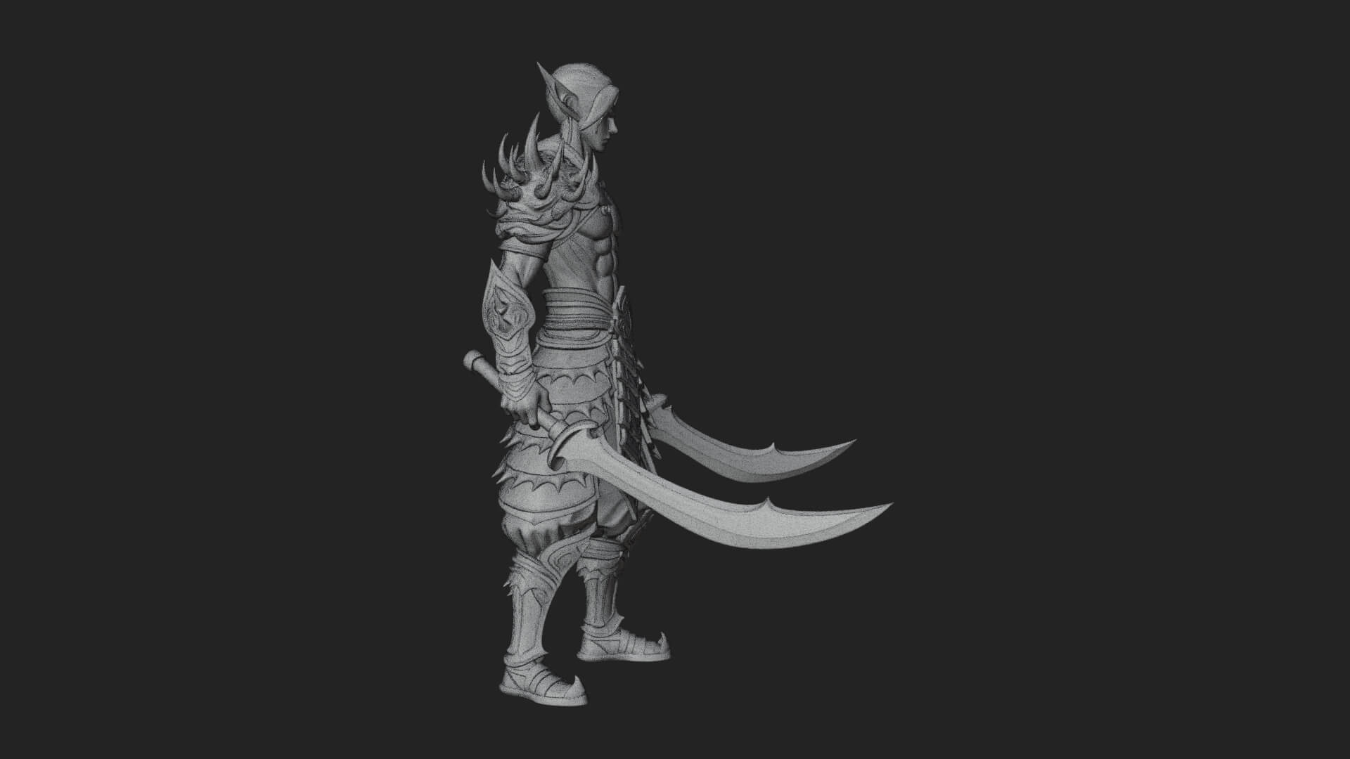 Elven Lord Statue Design 16 3D Print Model 3D Model