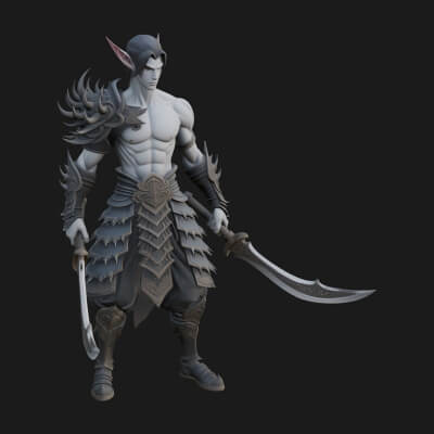 Elven Lord Statue Design 16 3D Print Model
