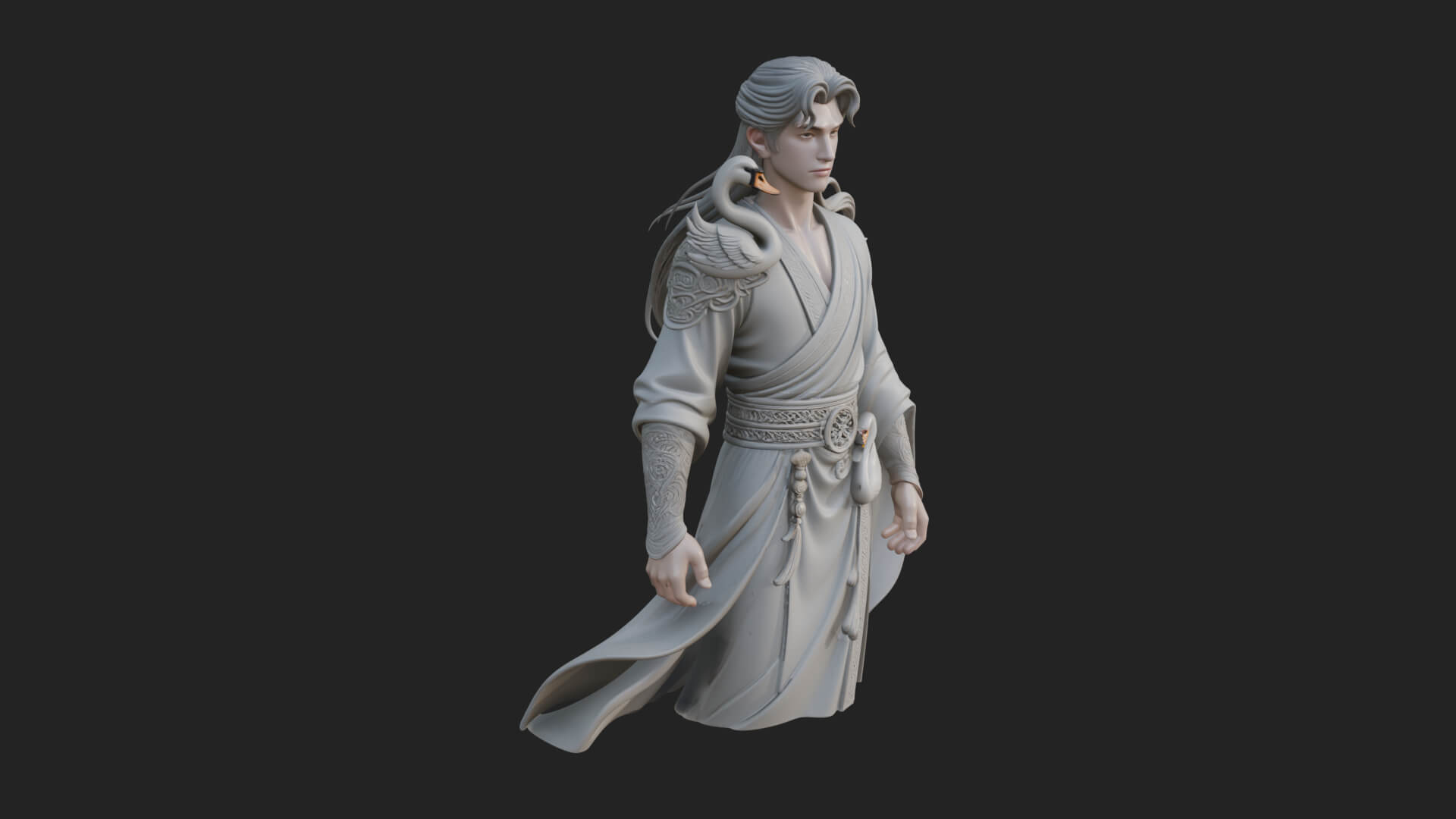 Elven Lord Statue Design 17 3D Print Model 3D Model