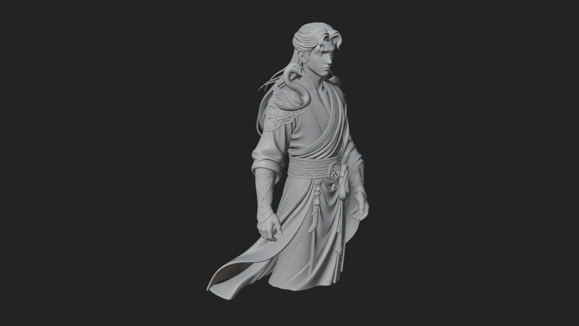 Elven Lord Statue Design 17 3D Print Model 3D Model