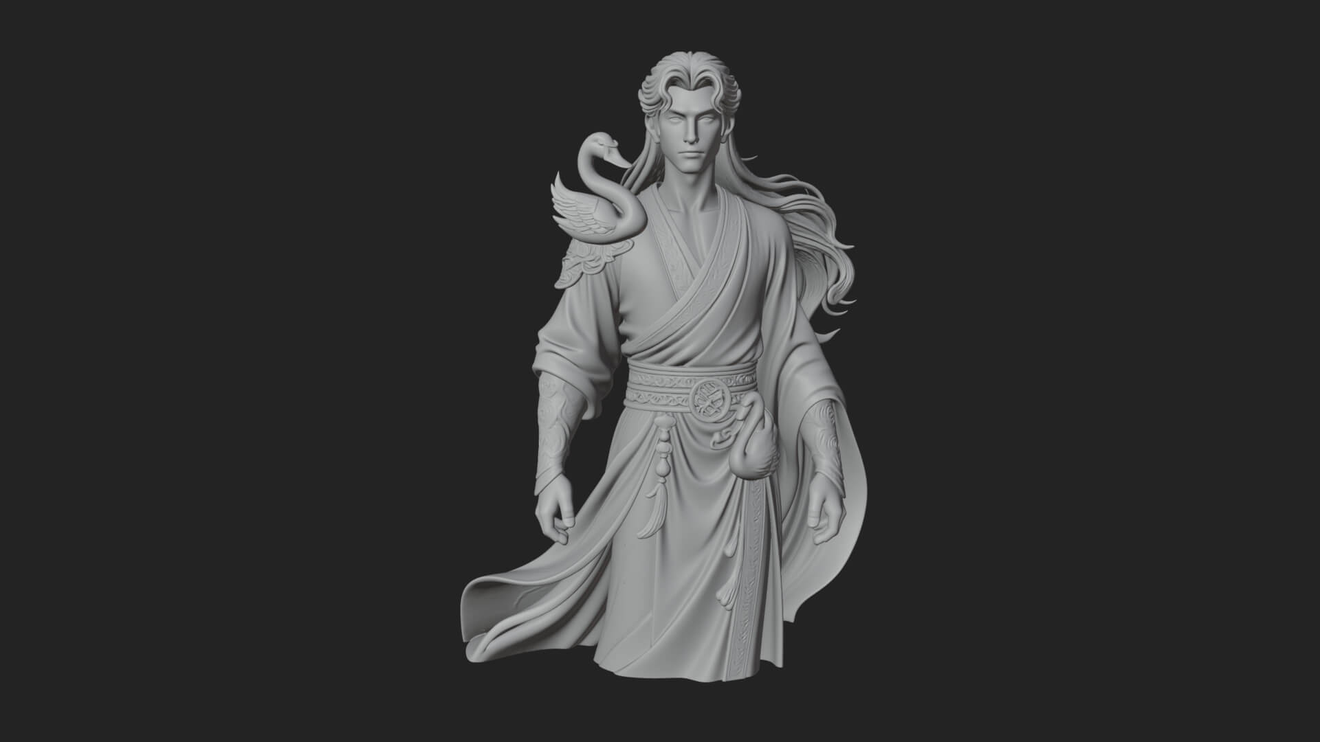 Elven Lord Statue Design 17 3D Print Model 3D Model