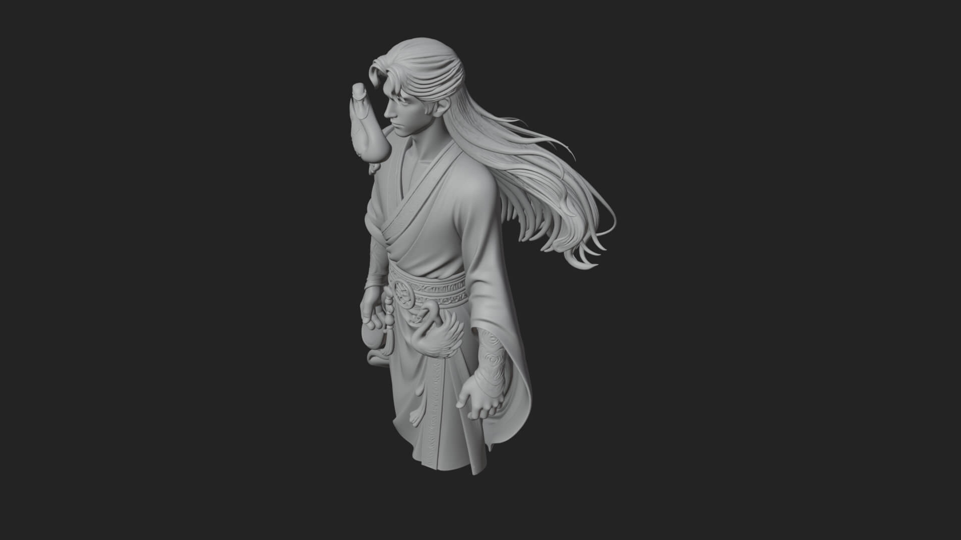 Elven Lord Statue Design 17 3D Print Model 3D Model