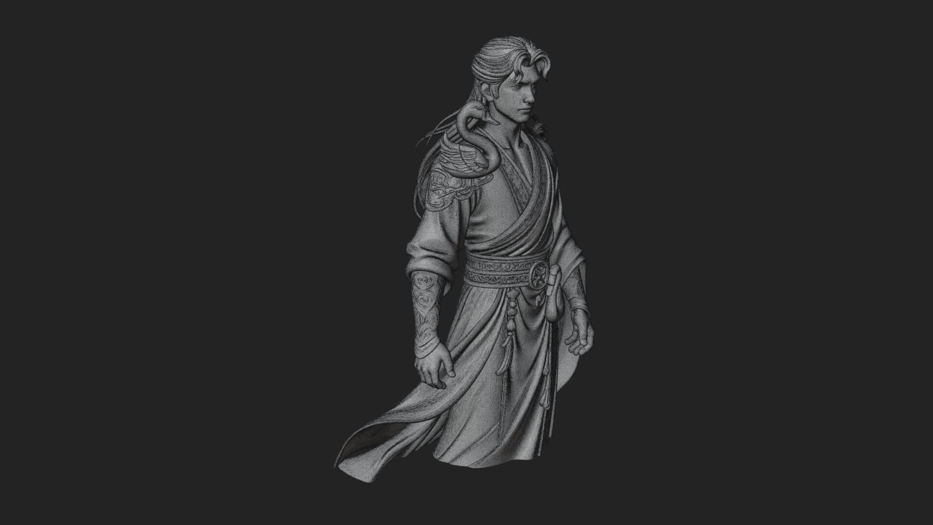 Elven Lord Statue Design 17 3D Print Model 3D Model
