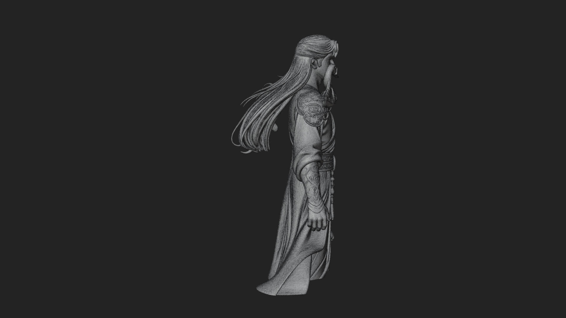 Elven Lord Statue Design 17 3D Print Model 3D Model