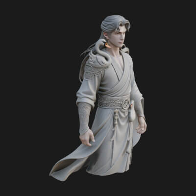 Elven Lord Statue Design 17 3D Print Model