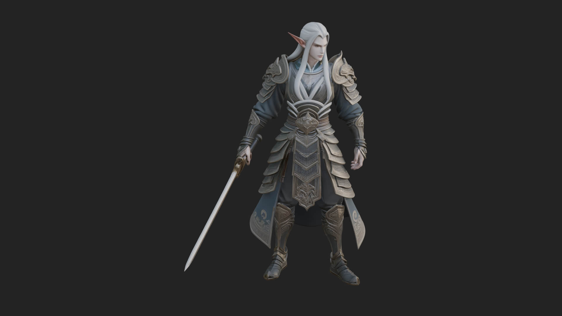 Elven Lord Statue Design 3 3d Print Model 3D Model