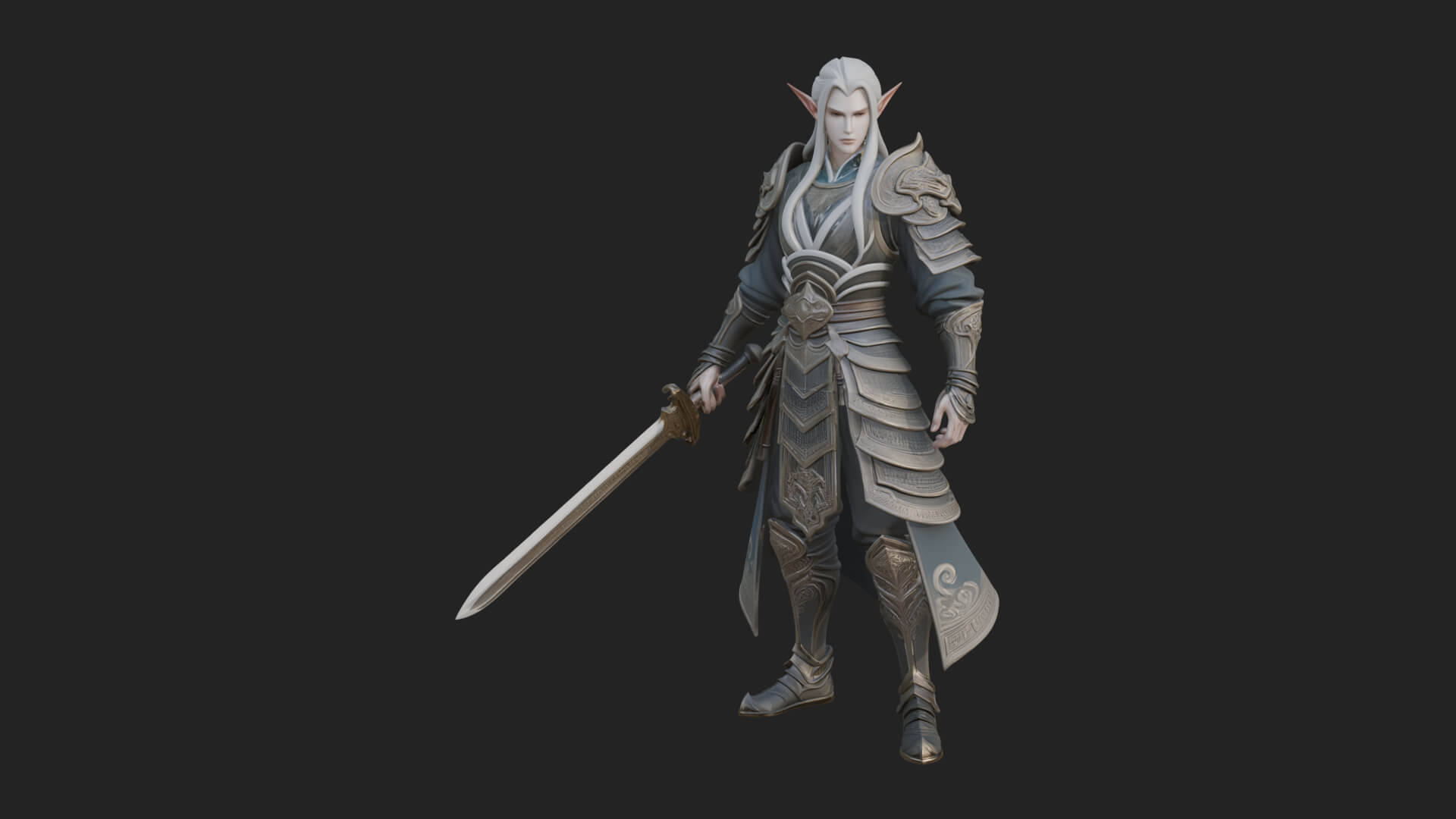Elven Lord Statue Design 3 3d Print Model 3D Model