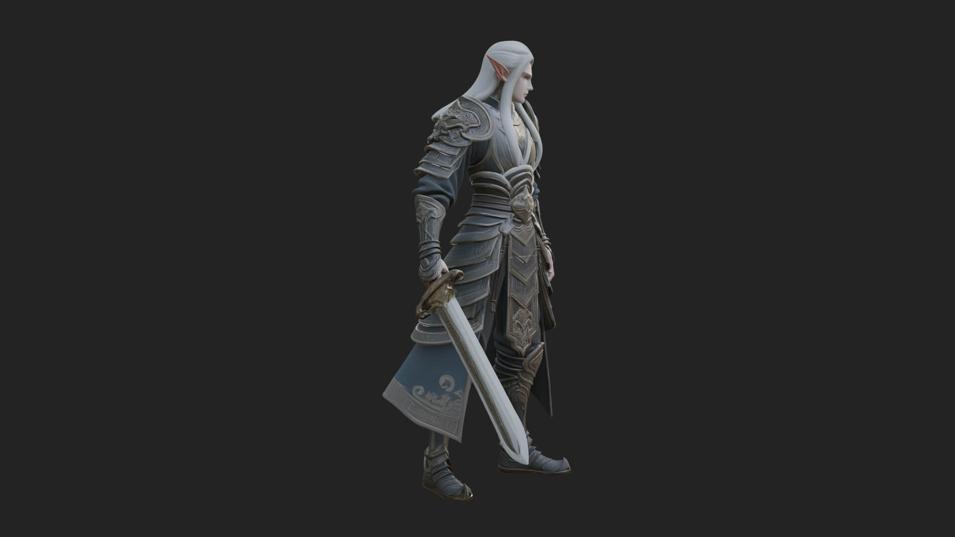 Elven Lord Statue Design 3 3d Print Model 3D Model