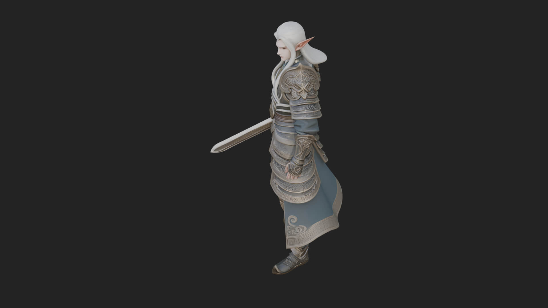Elven Lord Statue Design 3 3d Print Model 3D Model