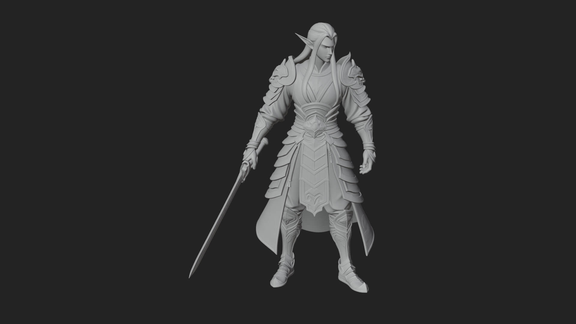 Elven Lord Statue Design 3 3d Print Model 3D Model