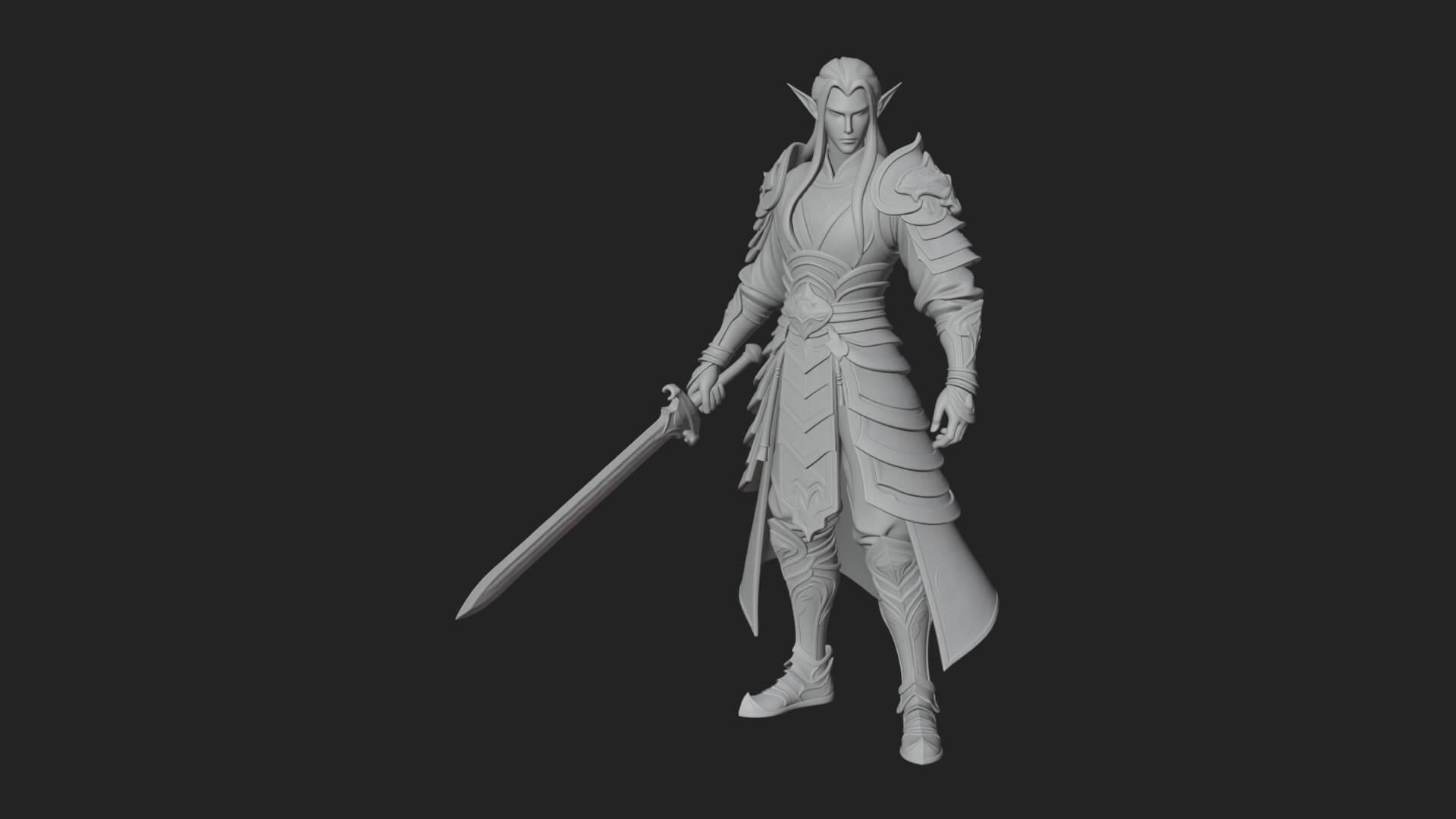 Elven Lord Statue Design 3 3d Print Model 3D Model