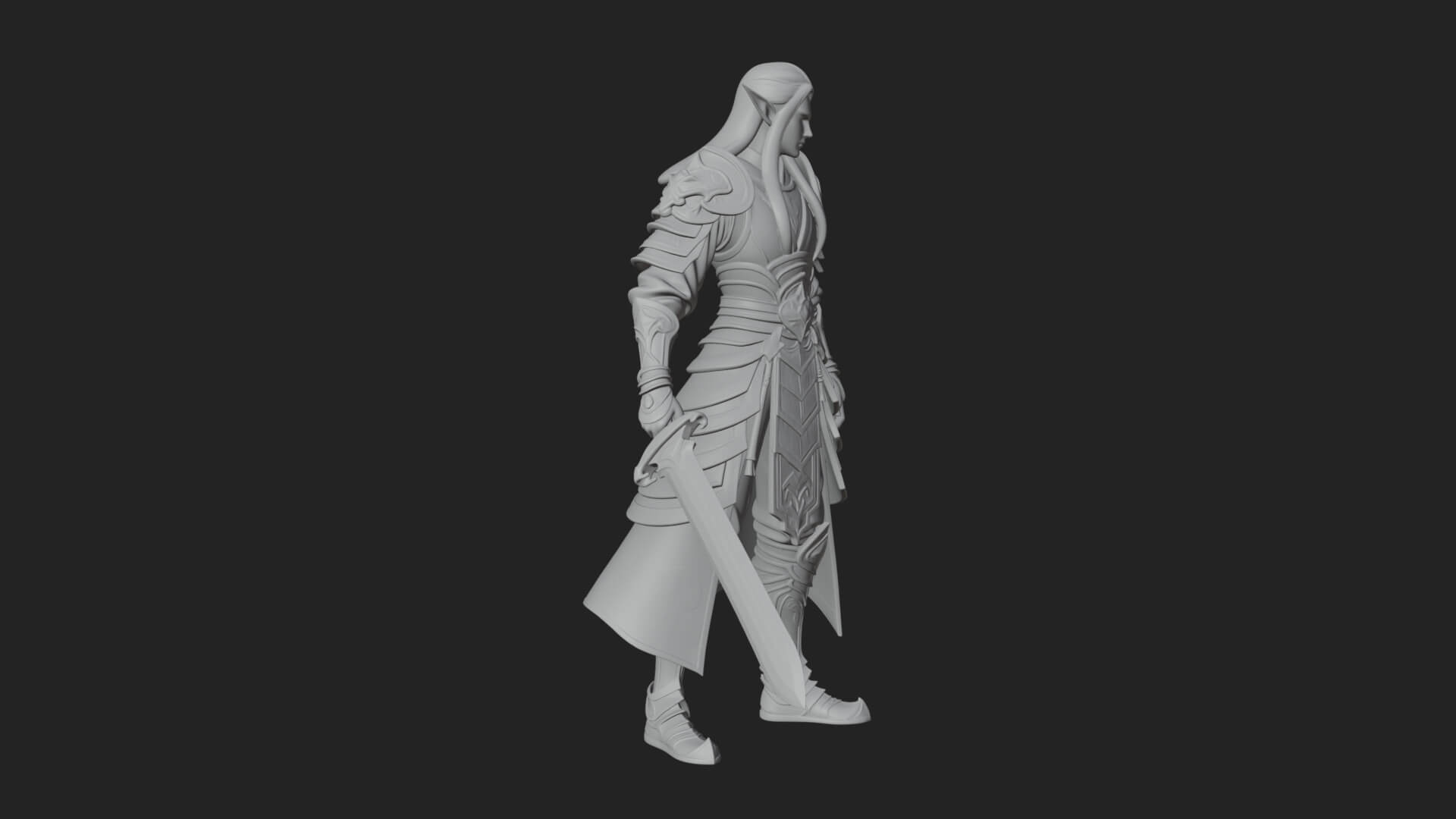Elven Lord Statue Design 3 3d Print Model 3D Model