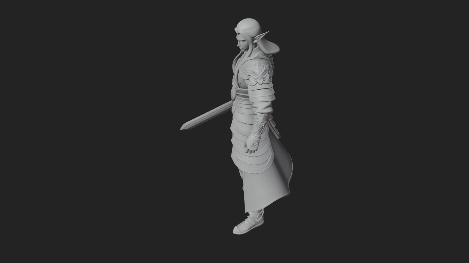 Elven Lord Statue Design 3 3d Print Model 3D Model