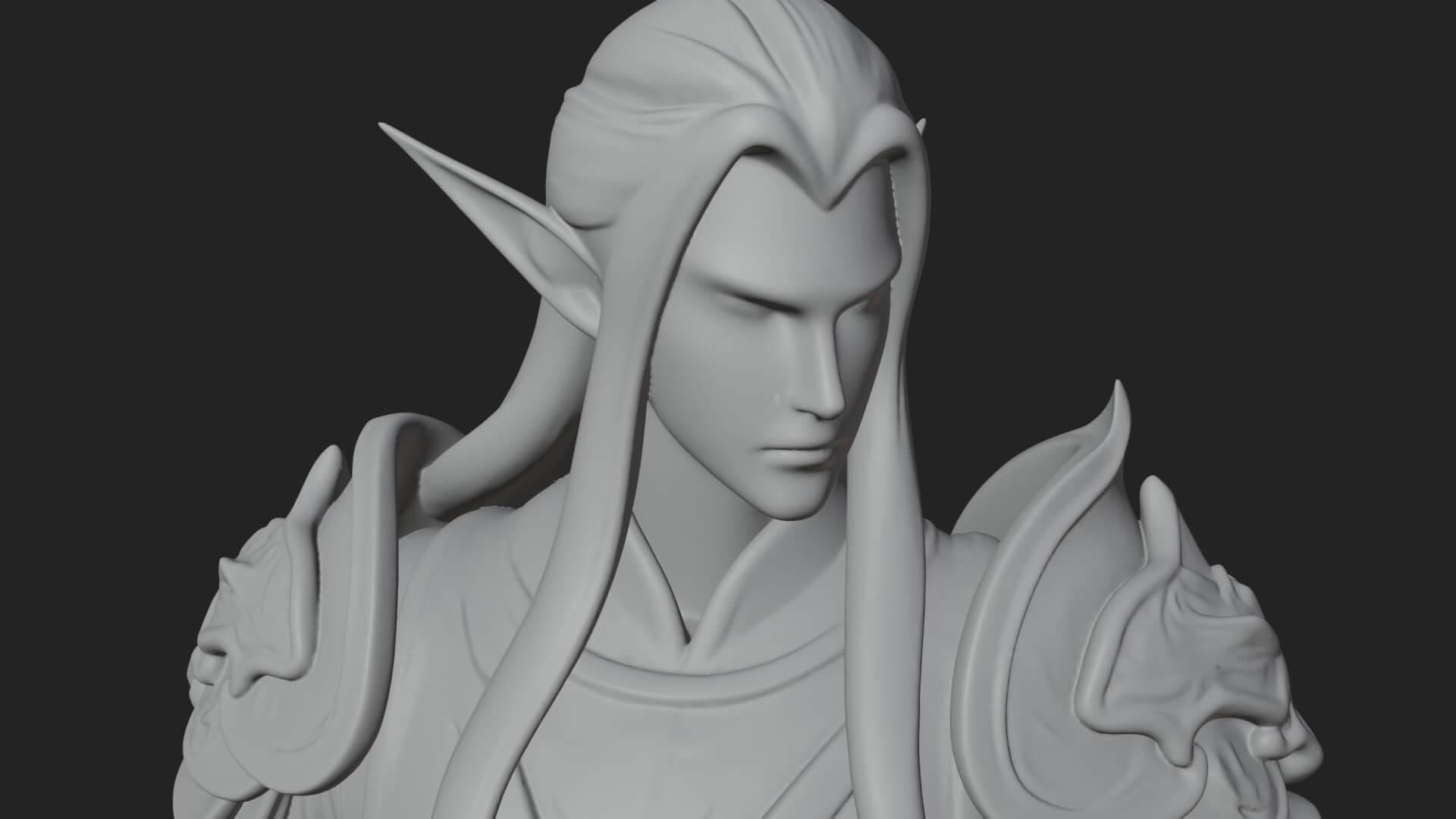 Elven Lord Statue Design 3 3d Print Model 3D Model