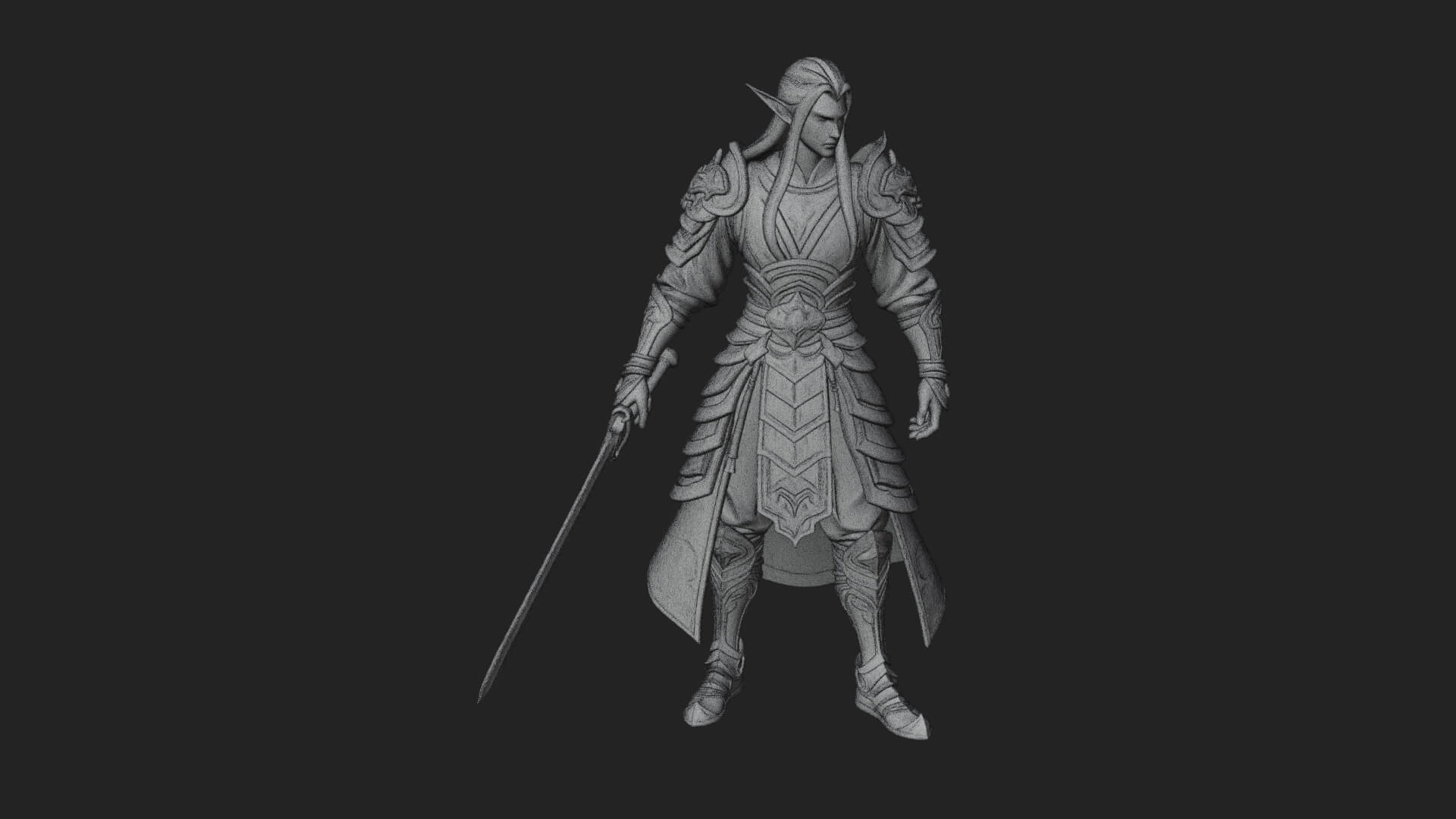 Elven Lord Statue Design 3 3d Print Model 3D Model