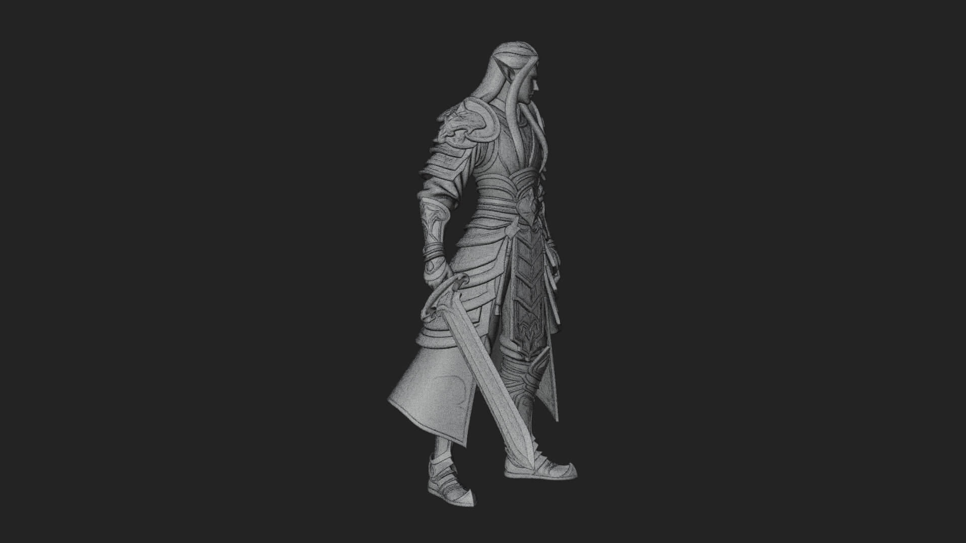 Elven Lord Statue Design 3 3d Print Model 3D Model