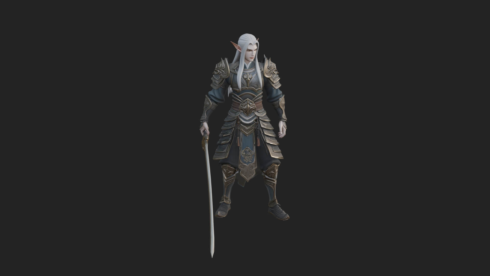 Elven Lord Statue Design 4 3D Print Model 3D Model