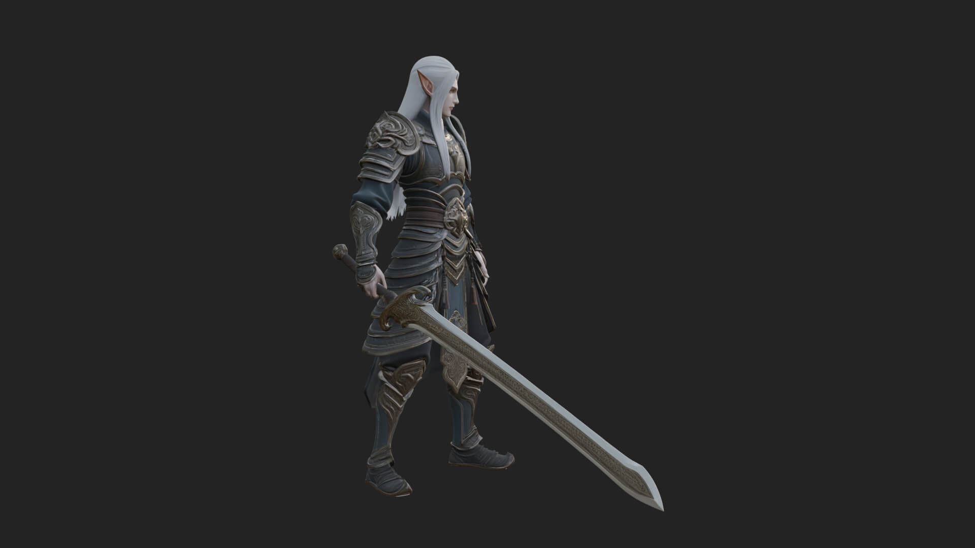 Elven Lord Statue Design 4 3D Print Model 3D Model