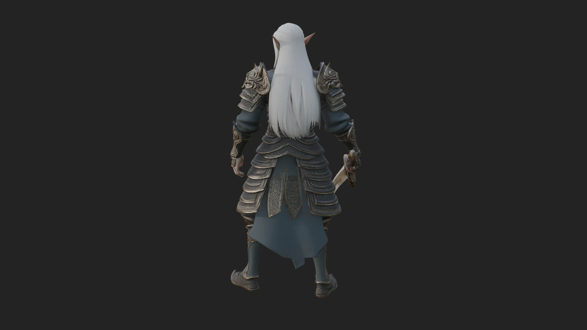 Elven Lord Statue Design 4 3D Print Model 3D Model