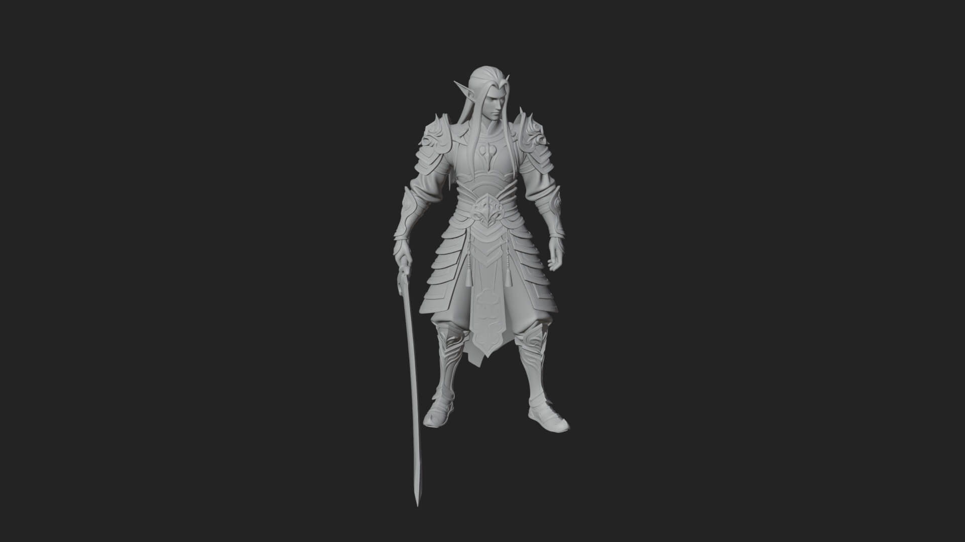 Elven Lord Statue Design 4 3D Print Model 3D Model
