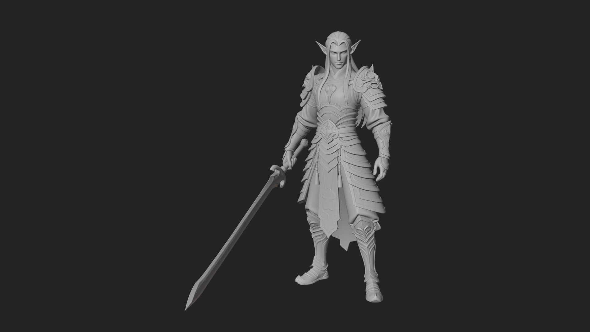 Elven Lord Statue Design 4 3D Print Model 3D Model