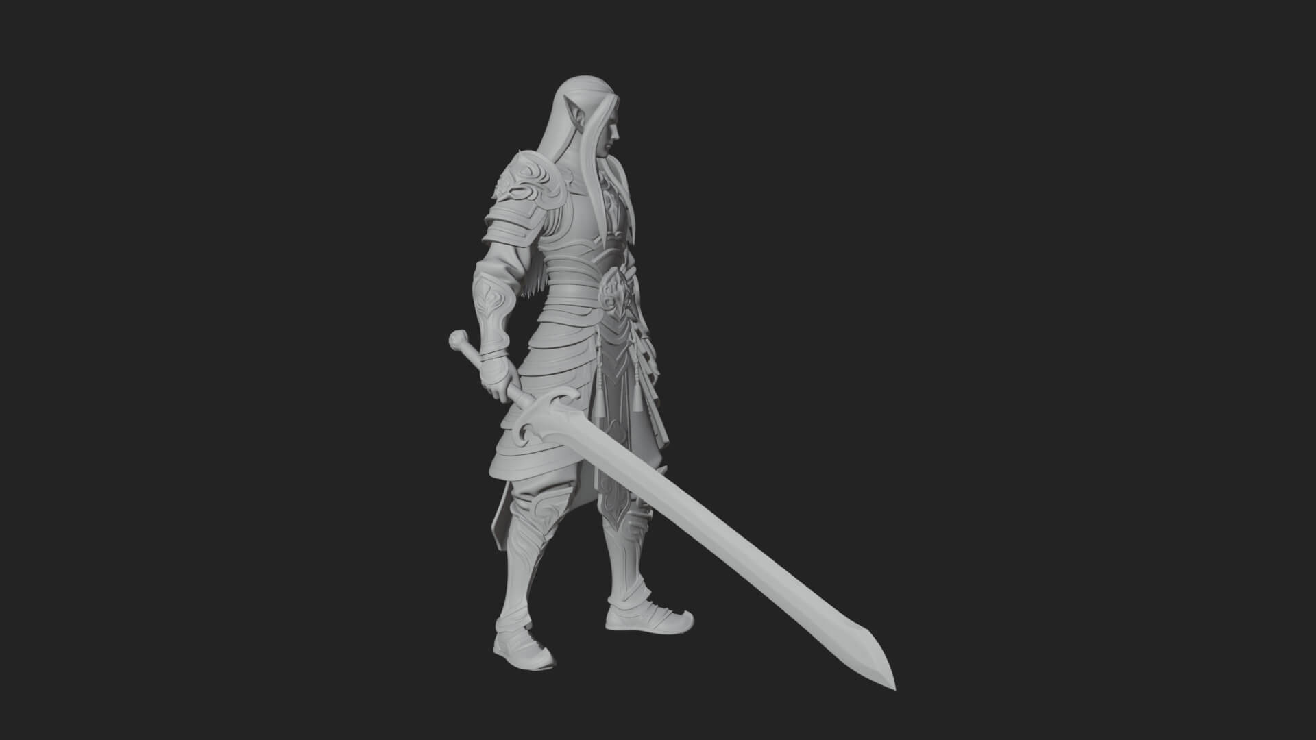 Elven Lord Statue Design 4 3D Print Model 3D Model