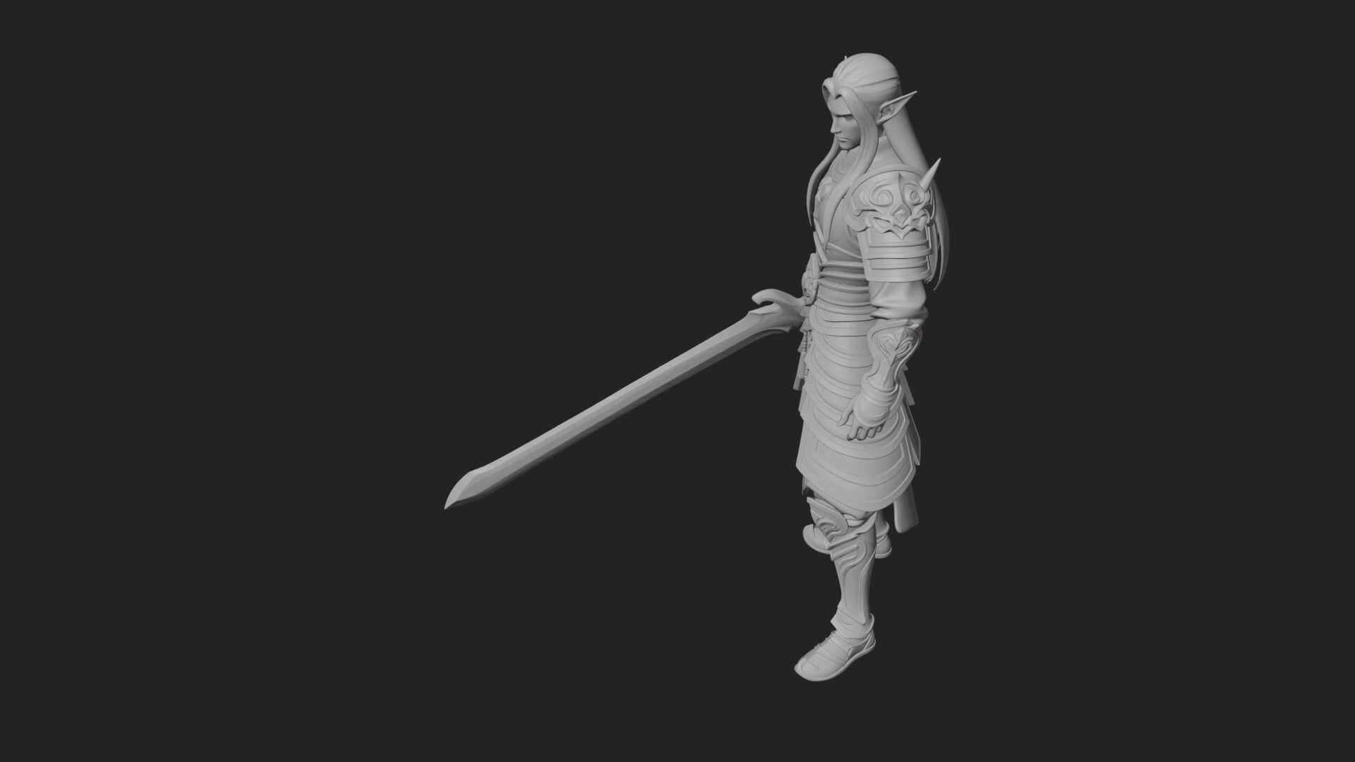 Elven Lord Statue Design 4 3D Print Model 3D Model